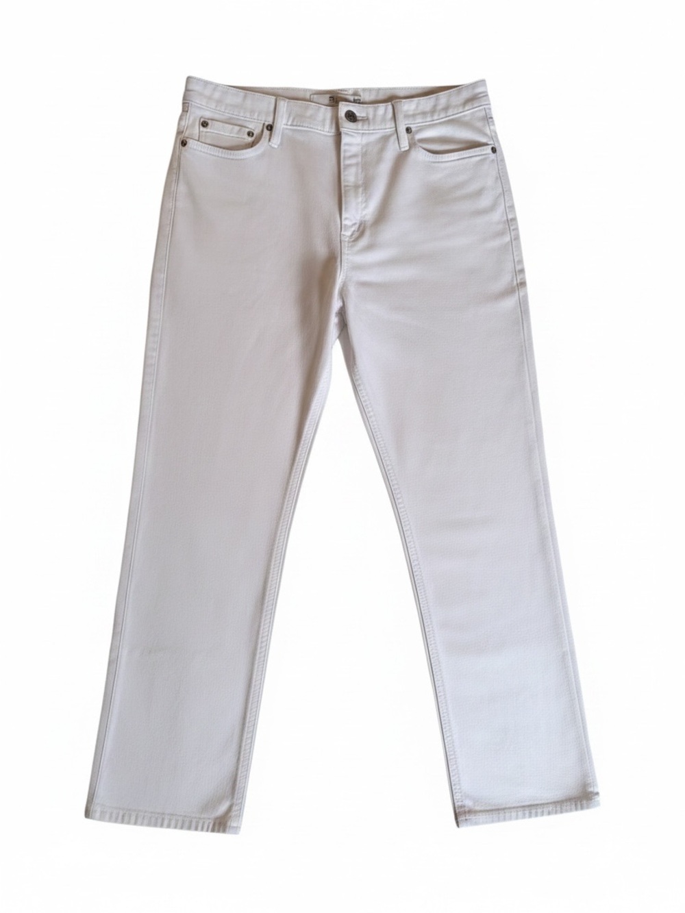 VINEYARD VINES Women's White High Rise Straight Leg Jeans (Made in USA)